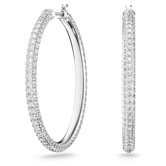 swarovski dextera hoop earrings pav large white rhodium plated