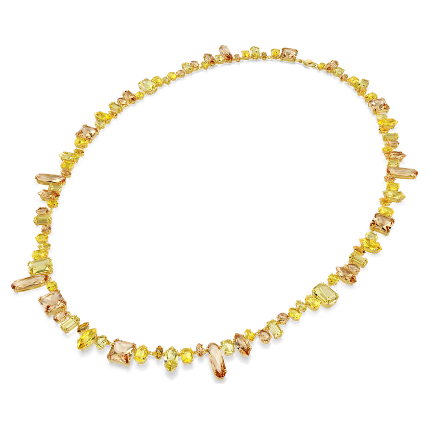 swarovski gema strandage  mixed cuts  yellow  gold tone plated
