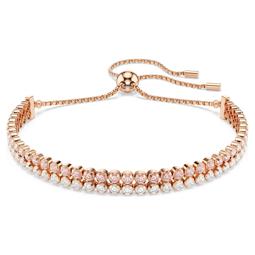 swarovski matrix bracelet  round cut  white  18k rose gold finish