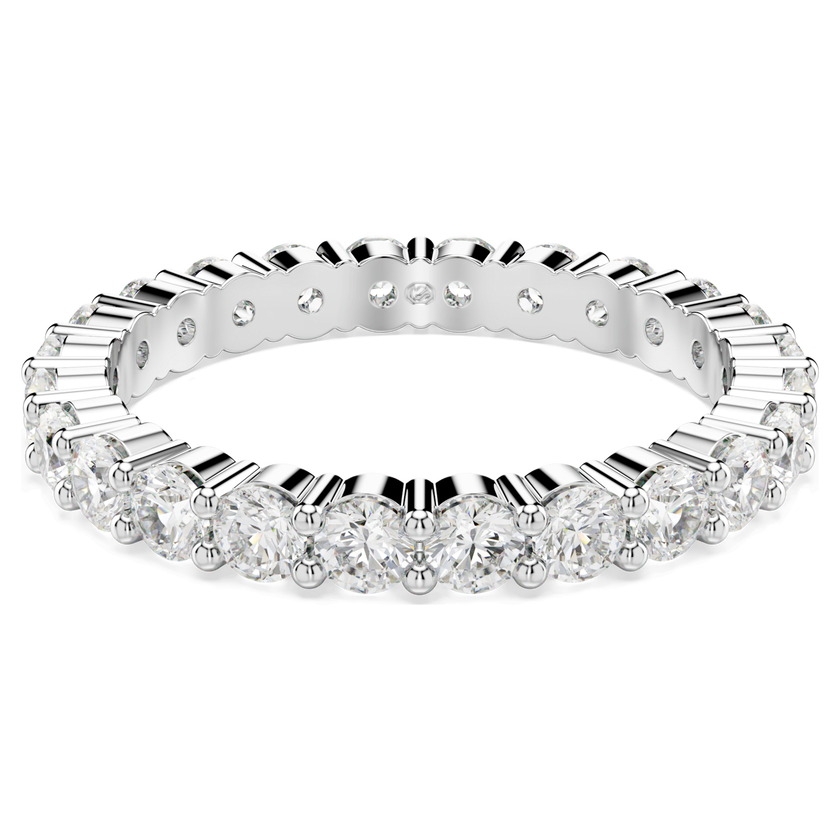 swarovski matrix vittore ring  round cut  white  silver tone finish
