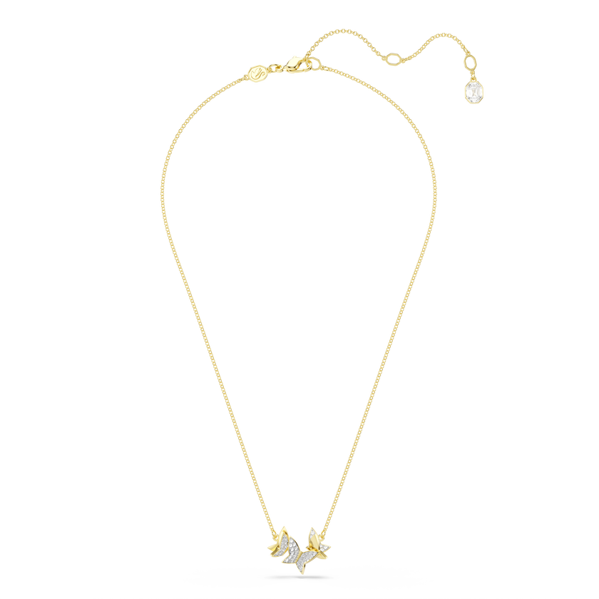 swarovski idyllia lilia necklace  butterfly  white  18k gold finish