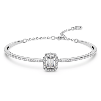 swarovski una bangle octagon cut pav white rhodium plated