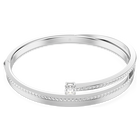 swarovski fresh bangle  round cut  white  rhodium plated
