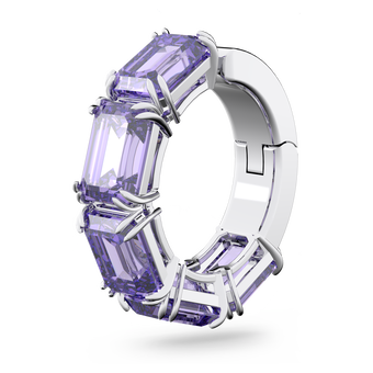 Millenia ear cuff, Octagon cut Swarovski zirconia, Purple, Rhodium plated millenia ear cuff  octagon cut swarovski zirconia  purple  rhodium plated