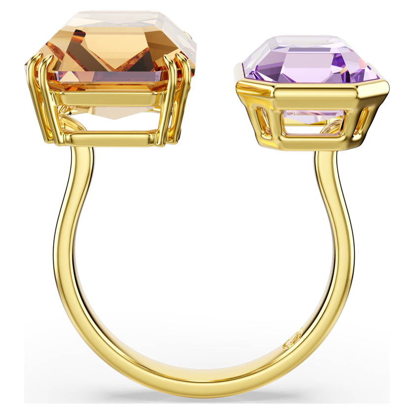 swarovski millenia open ring  octagon cut  multicolored  18k gold finish