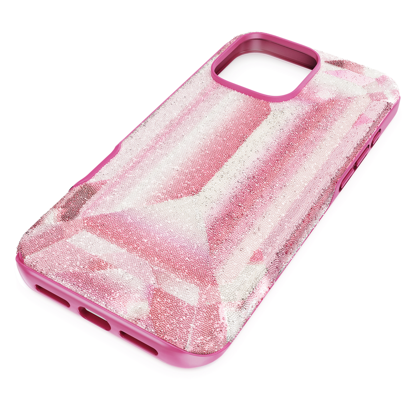swarovski high smartphone case  crystal print motif  iphone  16 pro max  pink