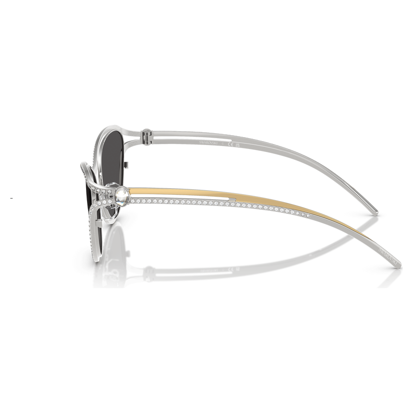 swarovski sunglasses  cat eye shape  sk7025  silver tone