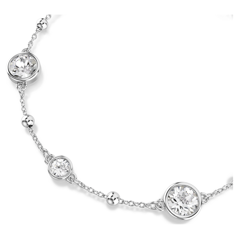 swarovski imber bracelet  round cut  white  rhodium plated