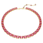 swarovski millenia necklace octagon cut pink gold tone plated