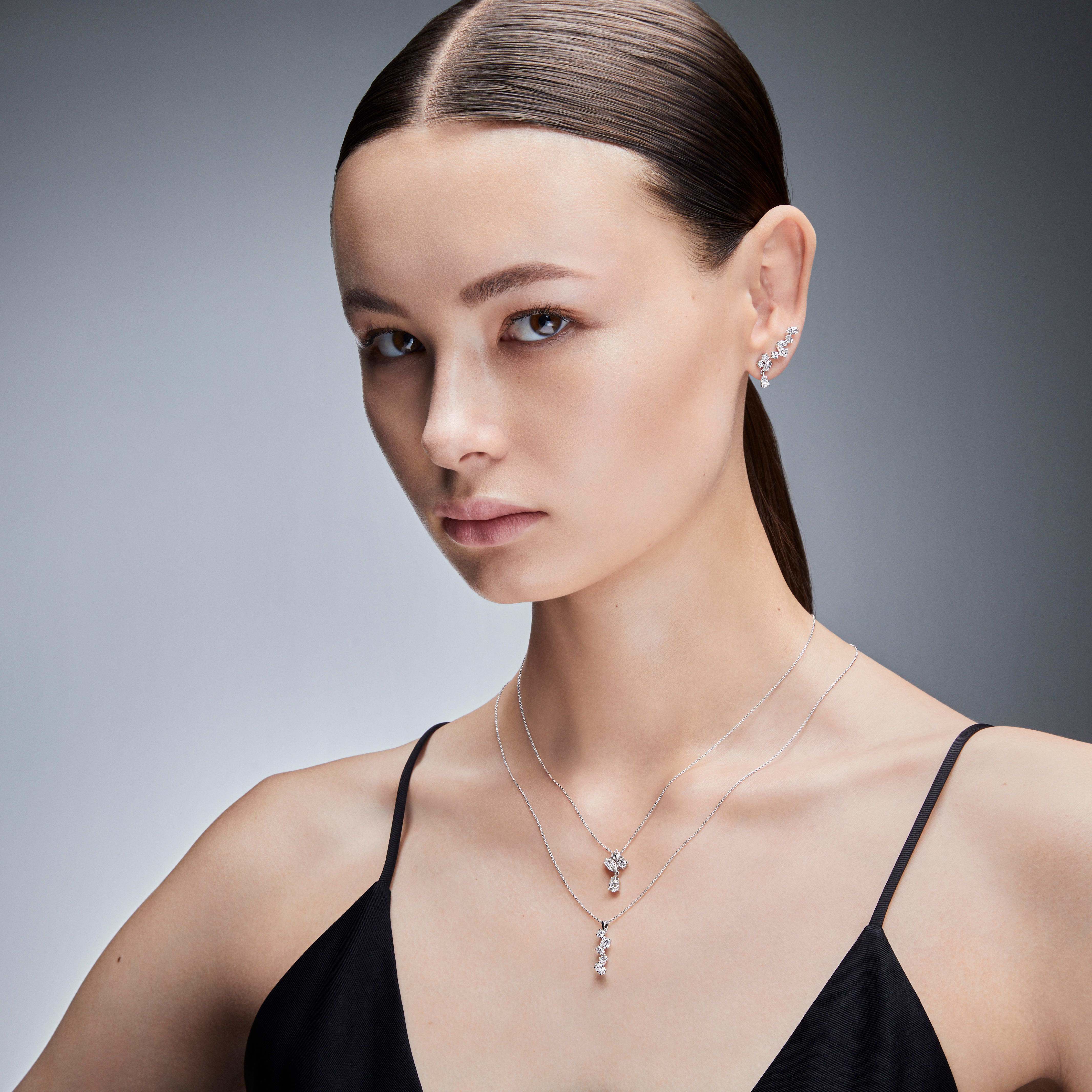 swarovski galaxy ear cuffs  laboratory grown diamonds 1 25 ct tw  18k white gold