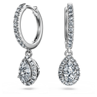 swarovski eternity drop earrings  laboratory grown diamonds 1 25 ct tw  18k white gold