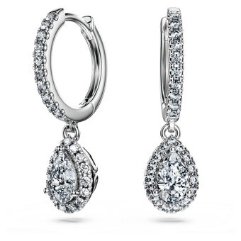 Eternity drop earrings, Laboratory grown diamonds 1.25 ct tw, 18K white gold swarovski eternity drop earrings  laboratory grown diamonds 1 25 ct tw  18k white gold