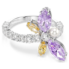 ariana grande x swarovski motif ring  mixed cuts  dragonfly  multicolored  rhodium plated