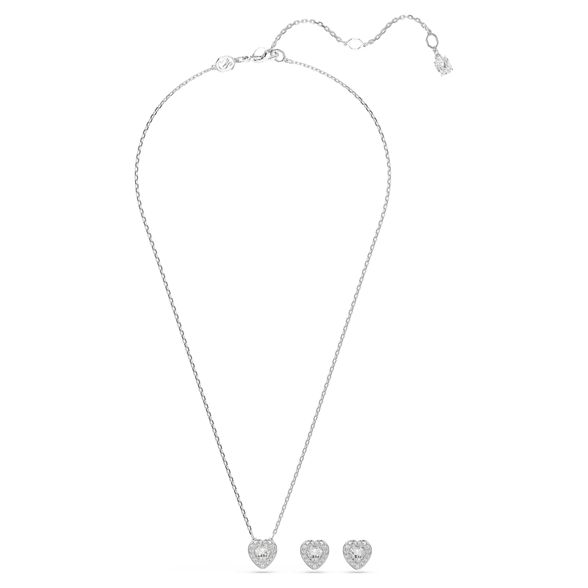ariana grande x swarovski set  mixed cuts  heart  white  rhodium plated