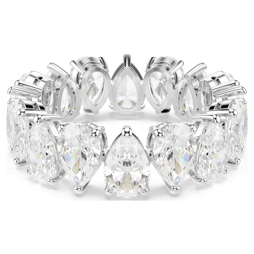 swarovski matrix vittore ring  pear cut  white  silver tone finish