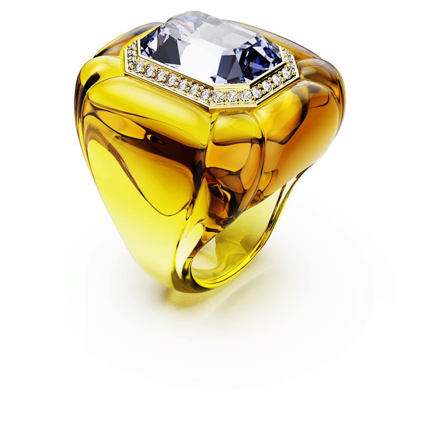 swarovski dulcis cocktail ring  cushion cut  pav   yellow