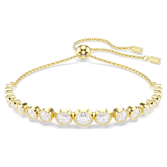 swarovski imber bracelet  mixed round cuts  white  18k gold finish