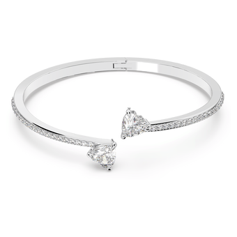 swarovski mesmera bangle heart white rhodium plated