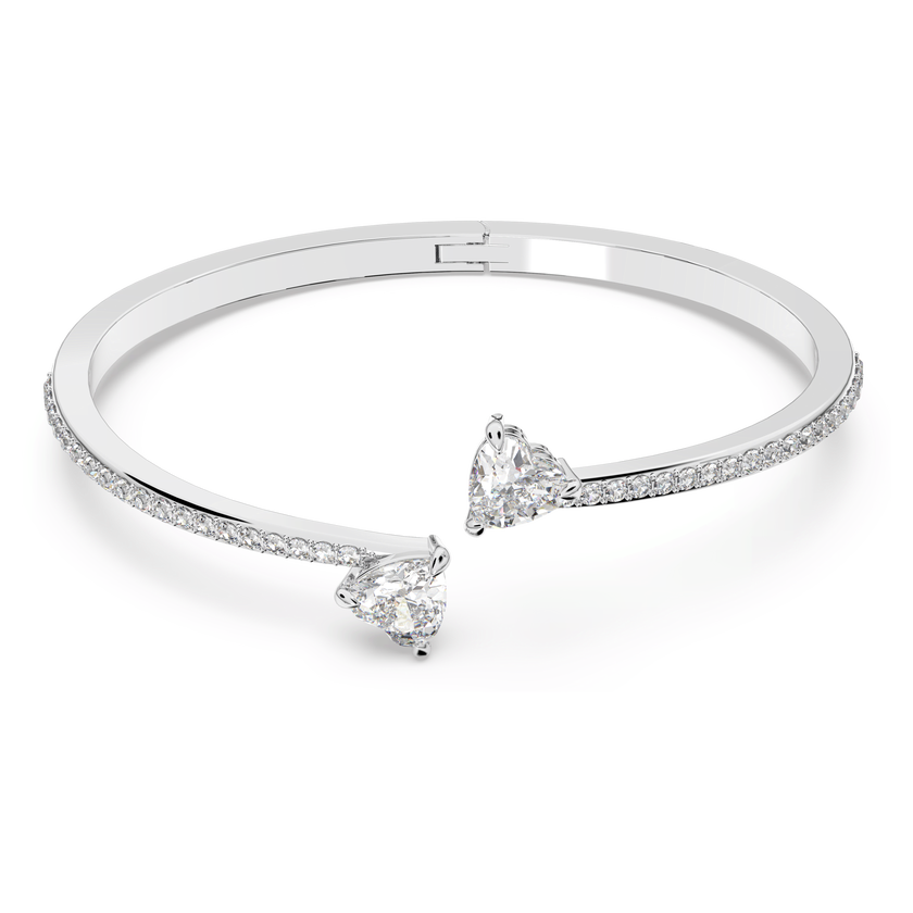 swarovski mesmera bangle  heart  white  rhodium plated
