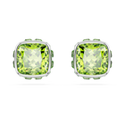 swarovski birthstone stud earrings square cut august green rhodium plated