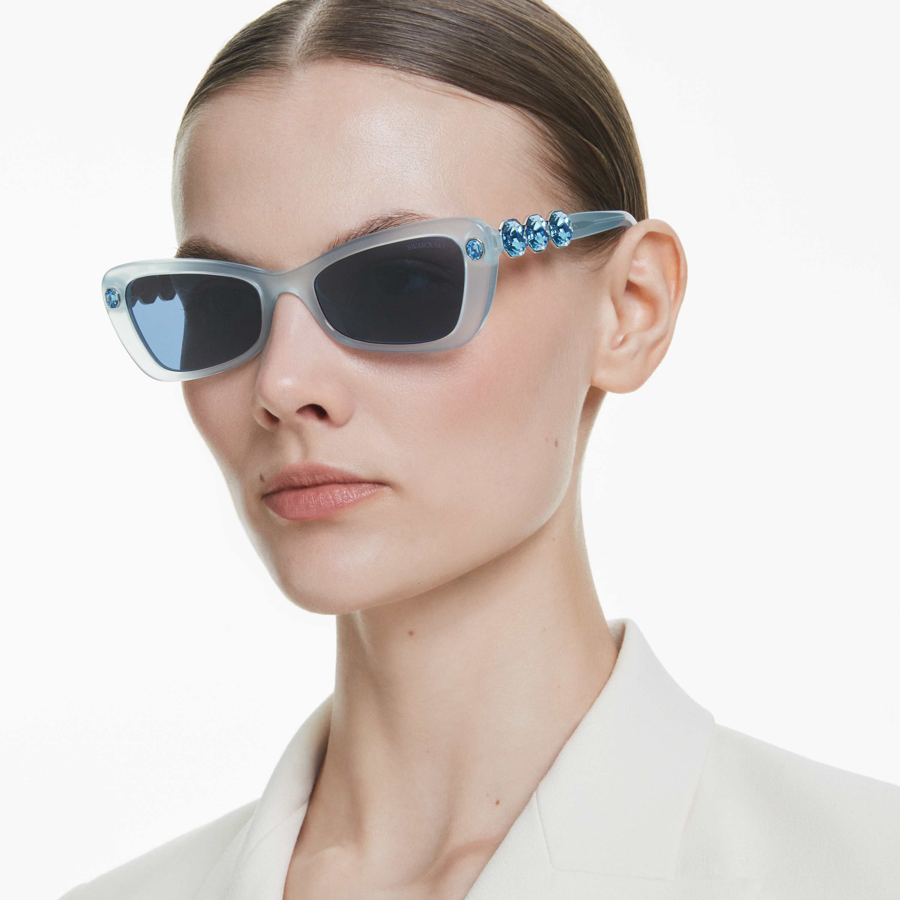 swarovski sunglasses  rectangular shape  sk6033  blue