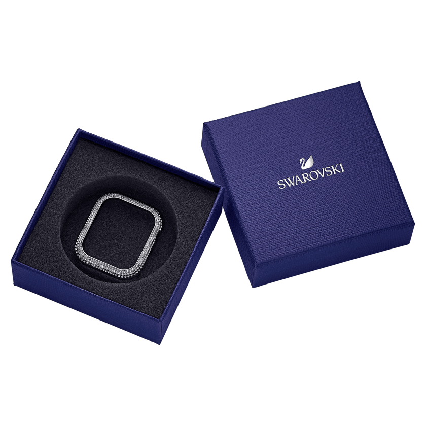 swarovski sparkling case  for apple watch  series 4   5  40 mm  silver tone