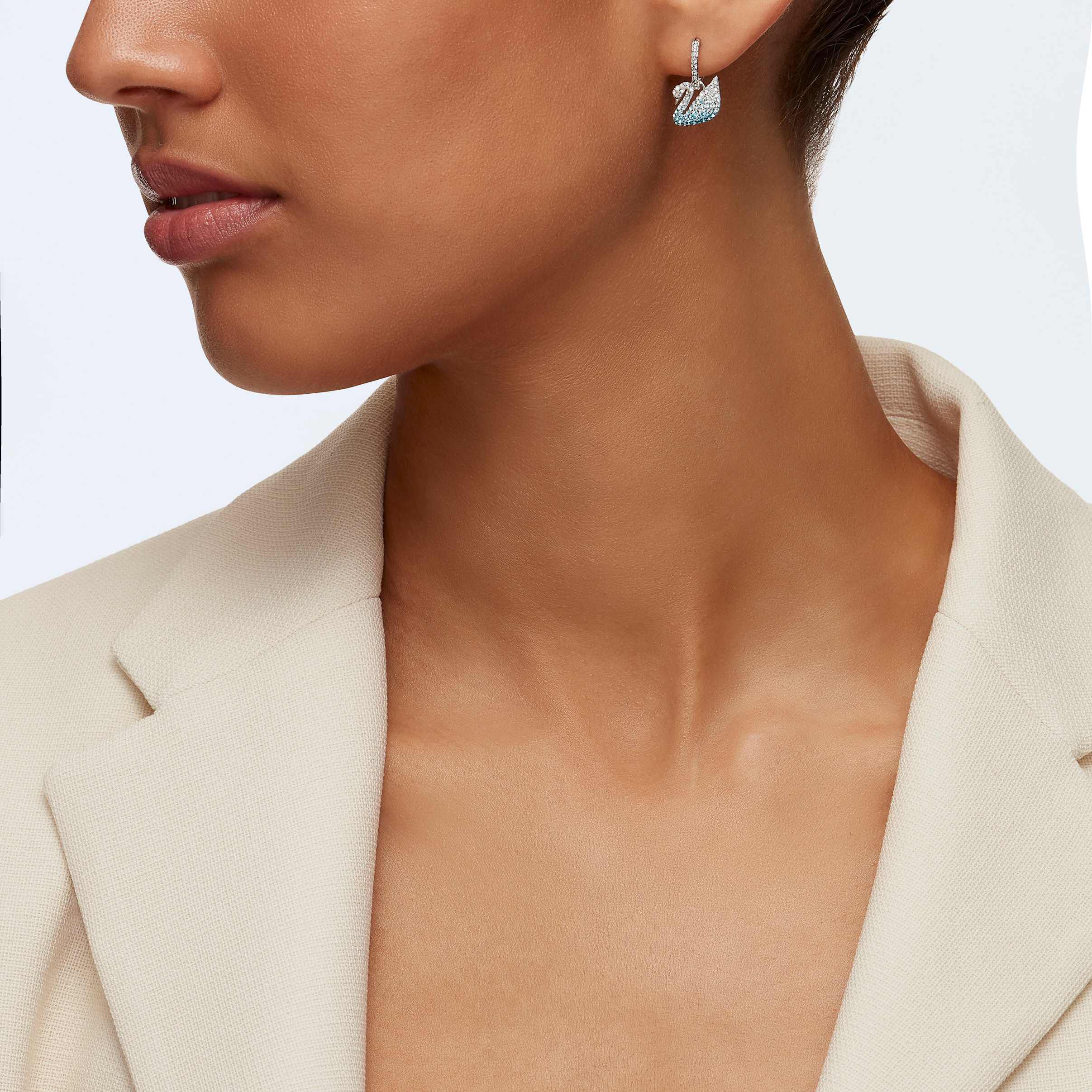 Swarovski iconic swan stud pierced hot sale earrings