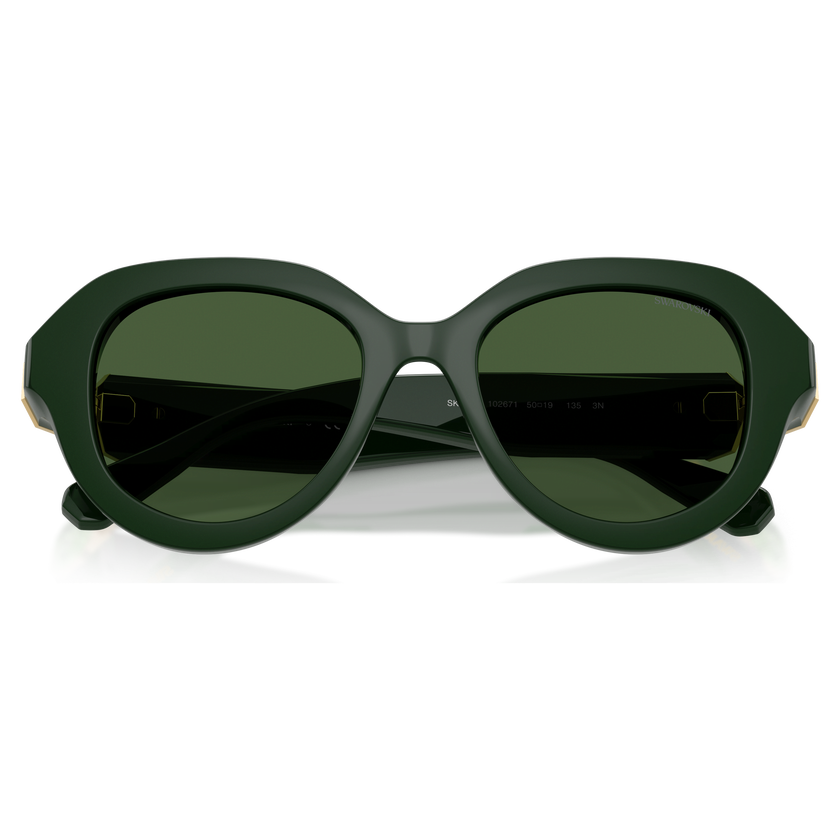 swarovski sunglasses  round shape  green