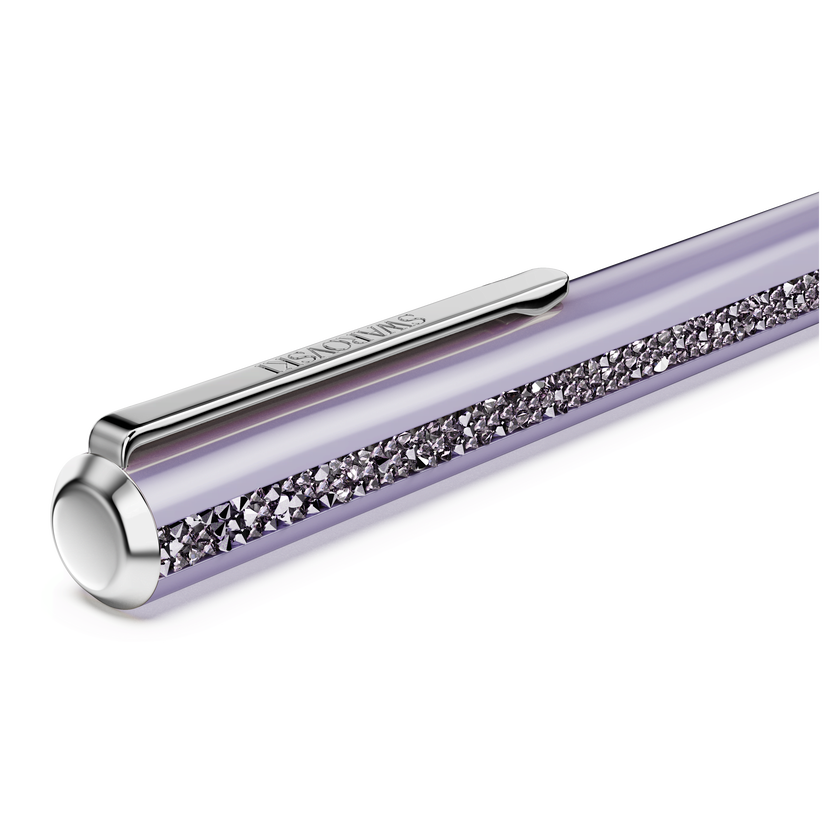 swarovski crystal shimmer glide ballpoint pen  purple  purple lacquered  chrome plated