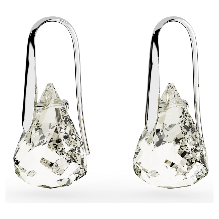 swarovski lunar drop earrings  gray  rhodium plated