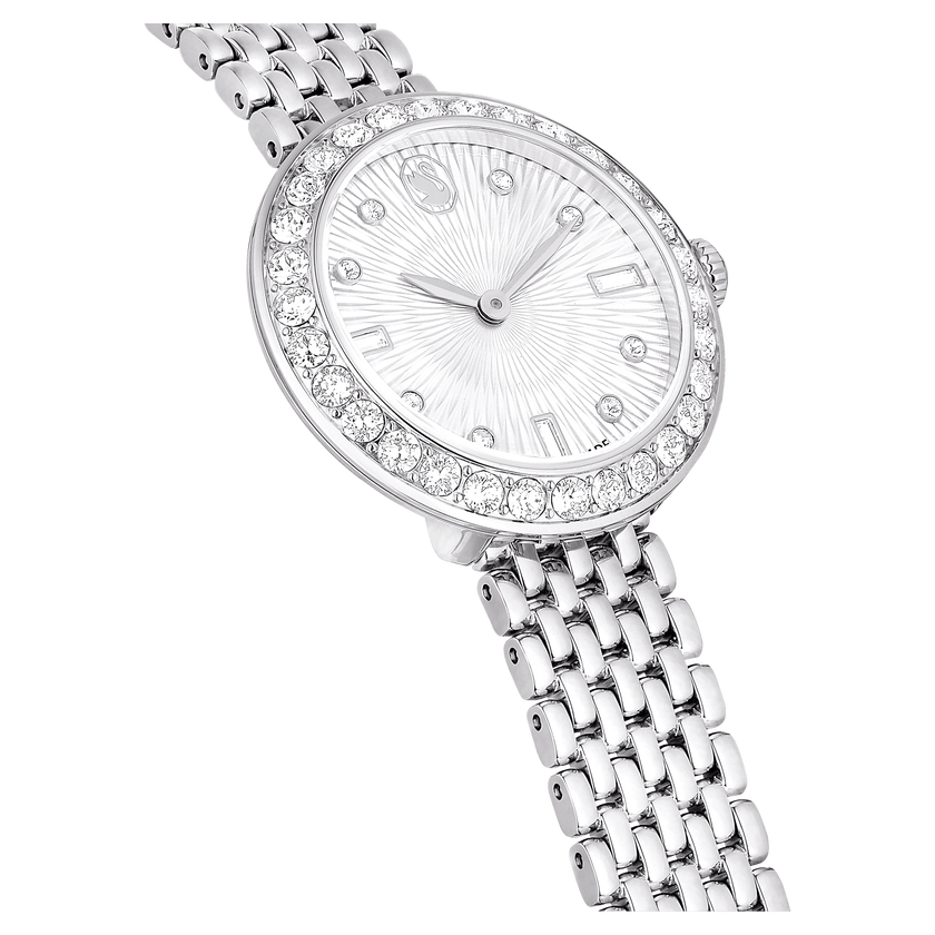 swarovski certa watch  swiss made  metal bracelet  silver tone  stainless steel
