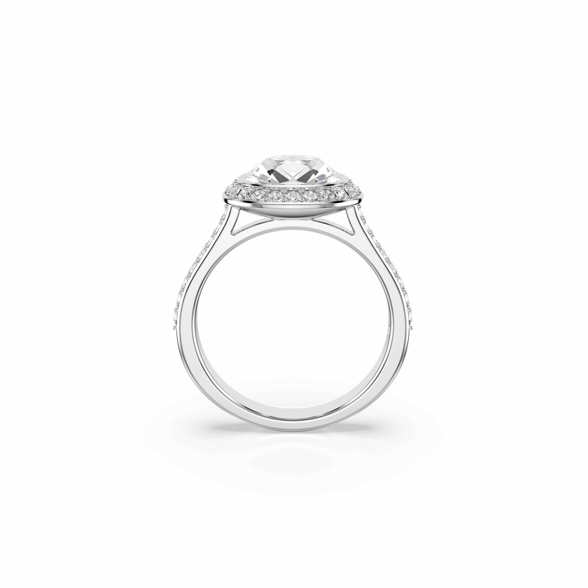 swarovski una angelic halo ring  cushion cut  white  rhodium plated