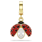 swarovski idyllia charm  mixed cuts  ladybug  red  gold tone plated