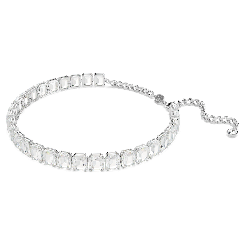 swarovski millenia choker  octagon cut  white  rhodium plated