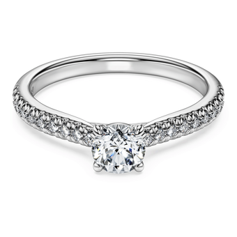 swarovski eternity solitaire ring  laboratory grown diamonds 0 7 ct tw  18k white gold