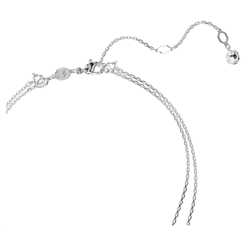 swarovski sublima layered pendant  white  rhodium plated