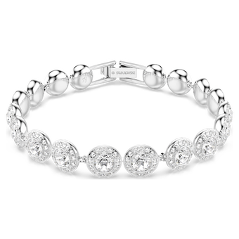 swarovski una angelic bracelet  round cut  white  rhodium plated