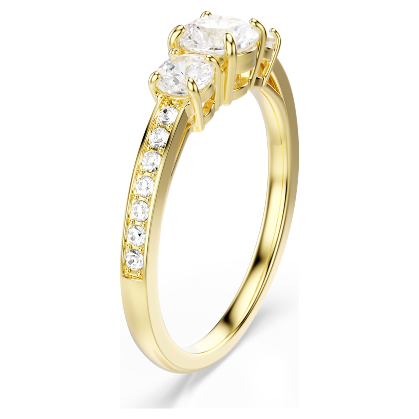 swarovski stilla attract ring  round cut  white  gold tone plated