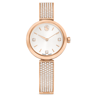 swarovski illumina watch swiss made metal bracelet rose gold tone rose gold tone finish