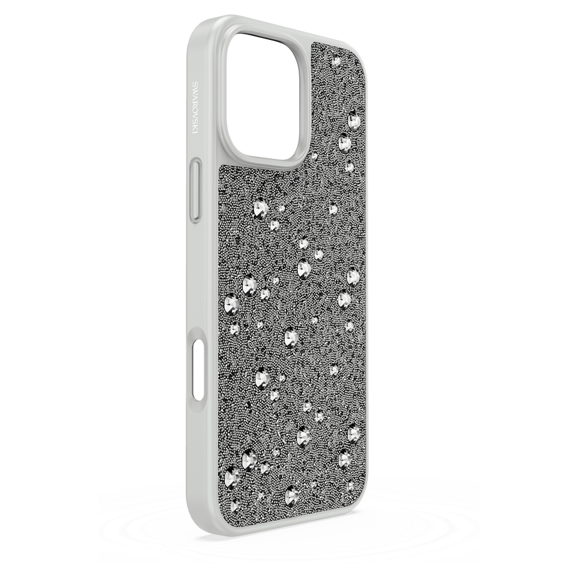 swarovski high smartphone case  scattered design  iphone  16 pro max  silver tone