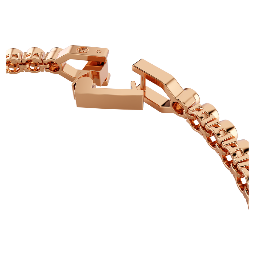 swarovski imber emily tennis bracelet  round cut  black  rose gold tone plated