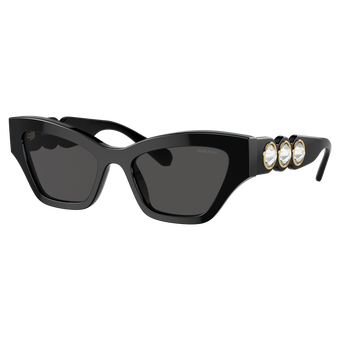 Sunglasses, Cat-eye shape, Black swarovski sunglasses  cat eye shape  black