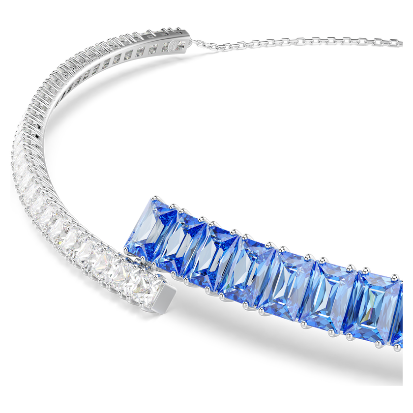 swarovski matrix choker  mixed cuts  blue  rhodium plated