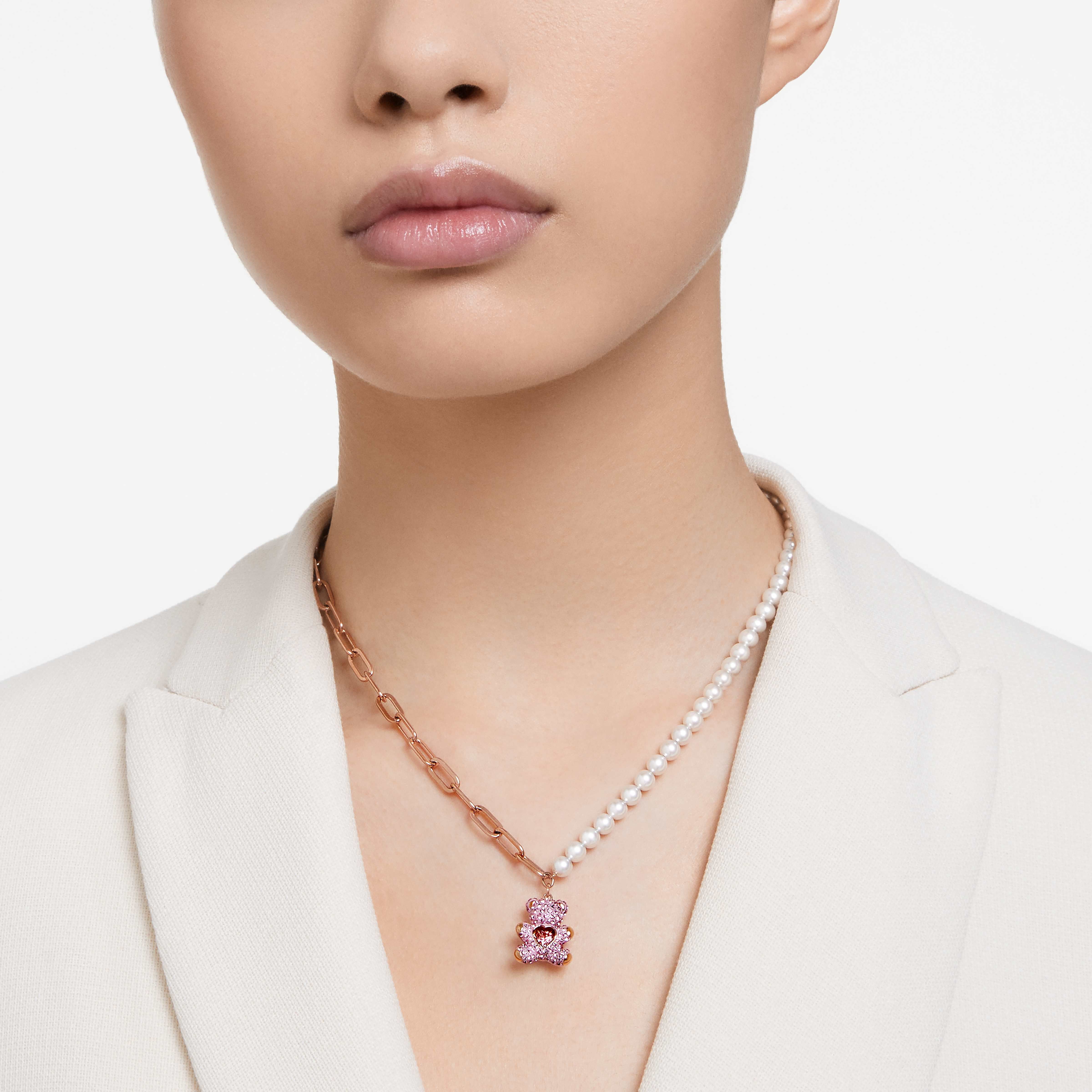 Buy Swarovski Teddy pendant Bear Pink Rose gold tone plated