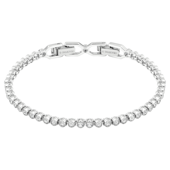 swarovski imber emily tennis bracelet round cut white rhodium plated