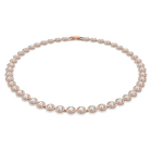 swarovski una angelic tennis necklace round cut medium white rose gold tone plated