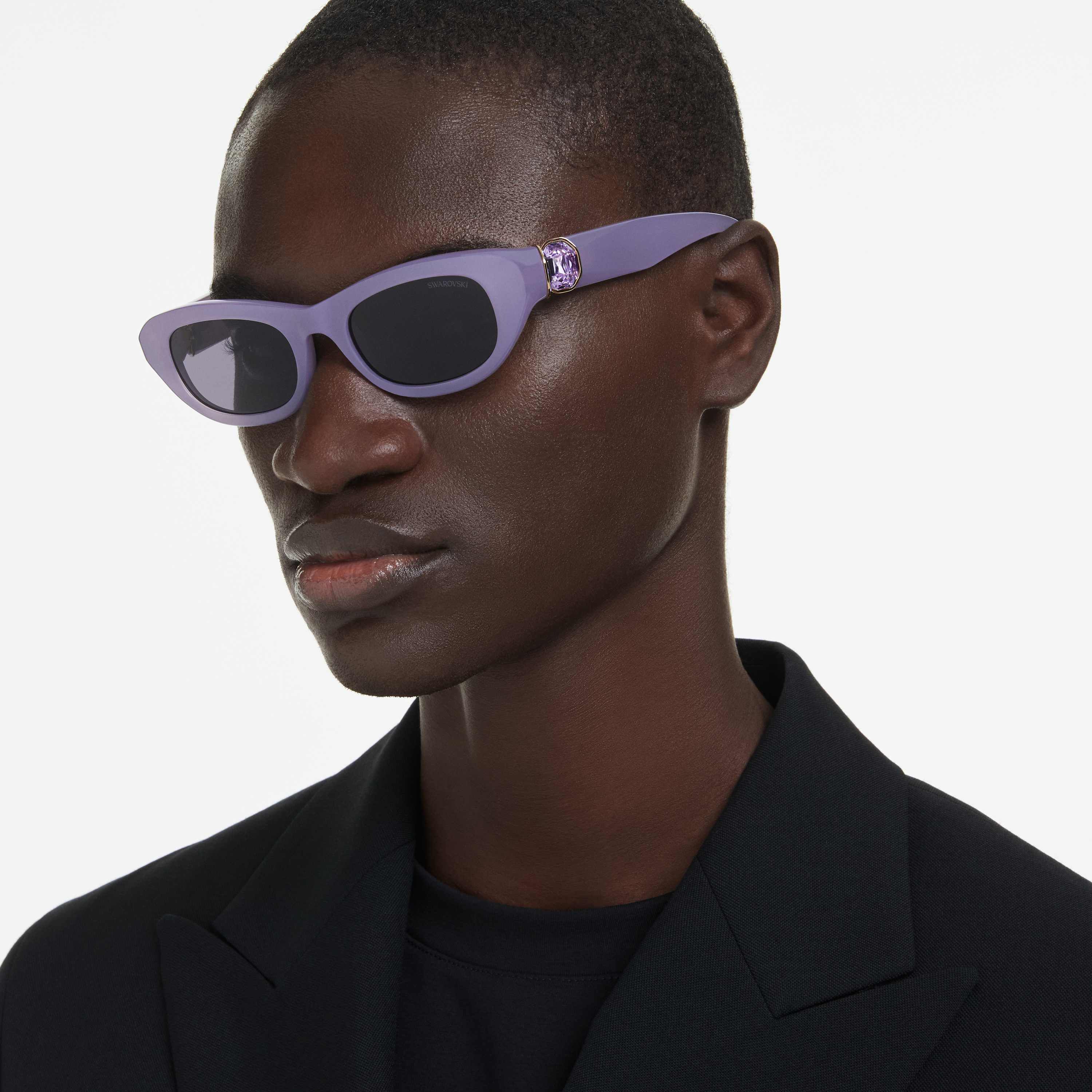 swarovski sunglasses  pillow shape  purple