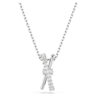 swarovski hyperbola pendant mixed cuts twist white rhodium plated