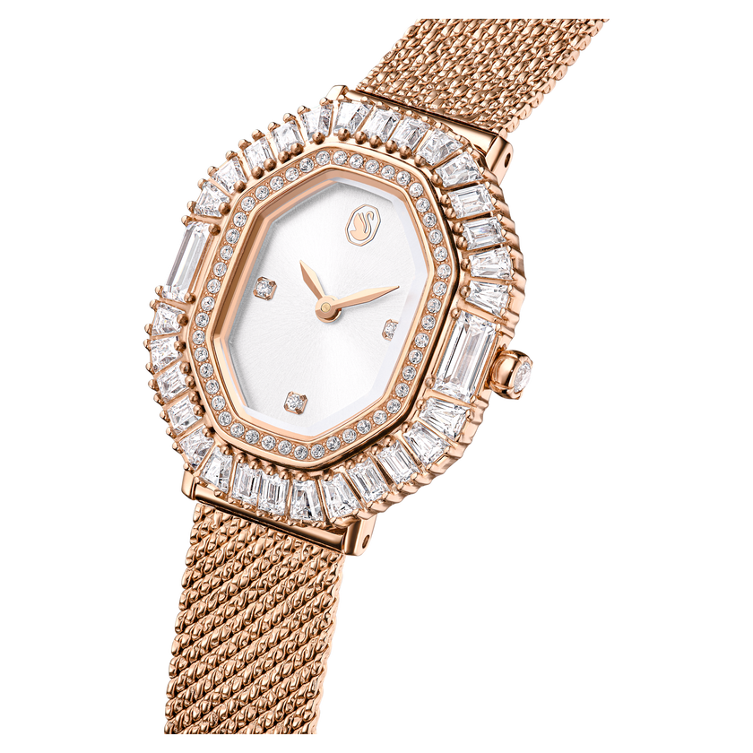 swarovski matrix octagon watch  metal bracelet  rose gold tone  rose gold tone finish