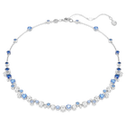 swarovski constella necklace  mixed cuts  blue  rhodium plated